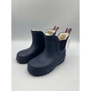 NWT Next Toddler Navy Warm Lined Ankle Wellies Boots Size US 7 Waterproof